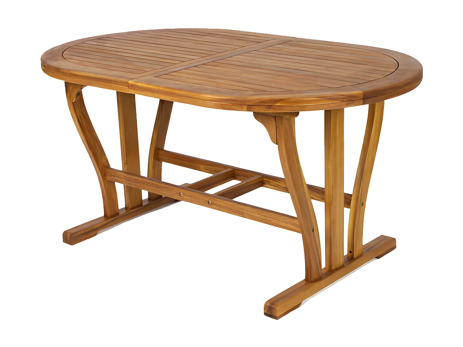 MilaniHome.it - Tavolo Ovale Allungabile In Legno Di Acacia 150/200x90 Per Esterno Giardino Portico Ristorante Bar Hotel Albergo Agriturismodi coloreMarrone