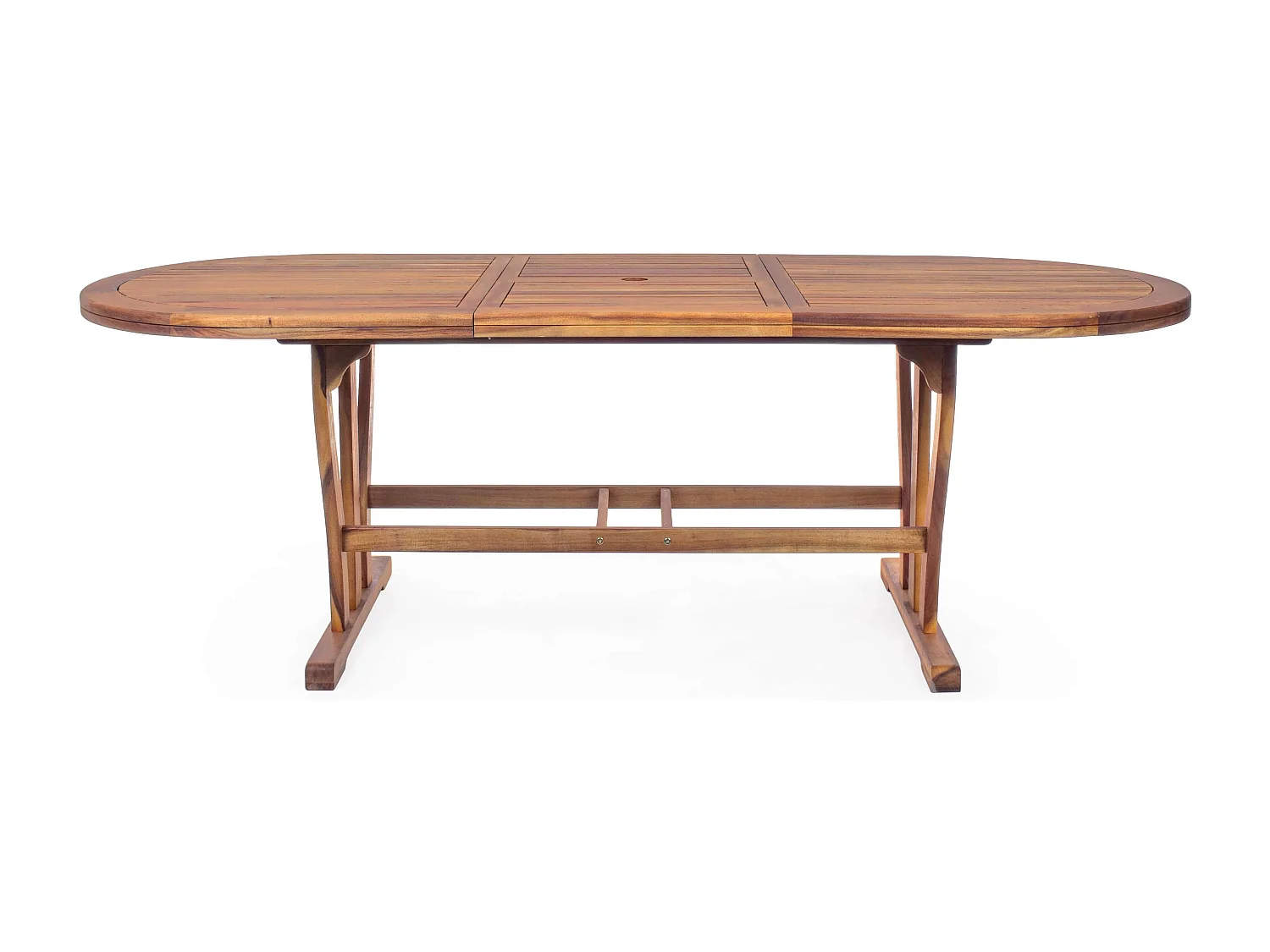 MilaniHome.it - Tavolo Ovale Allungabile In Legno Di Acacia 150/200x90 Per Esterno Giardino Portico Ristorante Bar Hotel Albergo Agriturismodi coloreMarrone