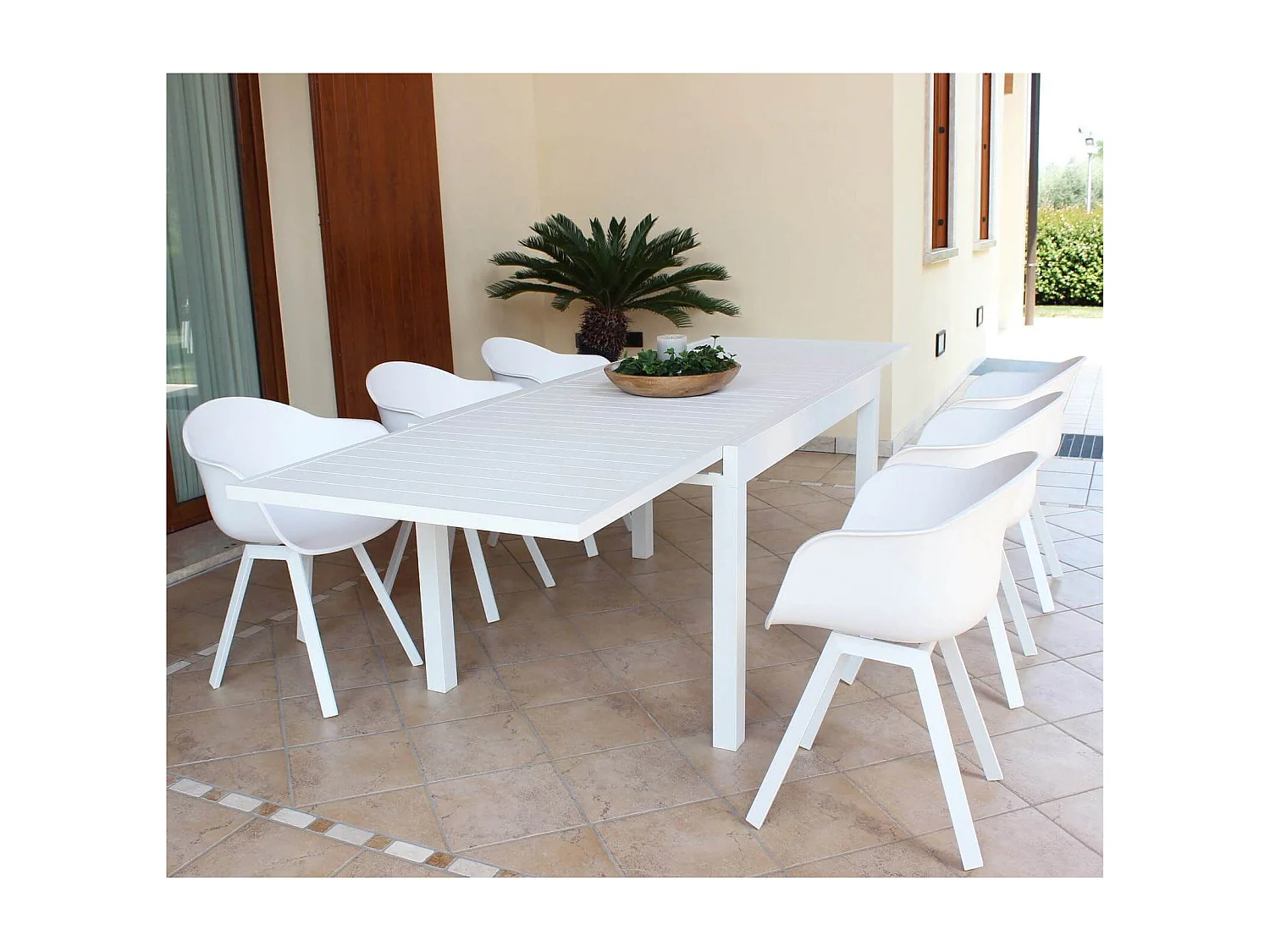 MilaniHome.it - Tavolo Rettangolare Allungabile In Alluminio Da Esterno Giardino, Per Ristorante Albergo Di Design, Cm 135/270x90x75 H Colore Biancodi coloreBianco