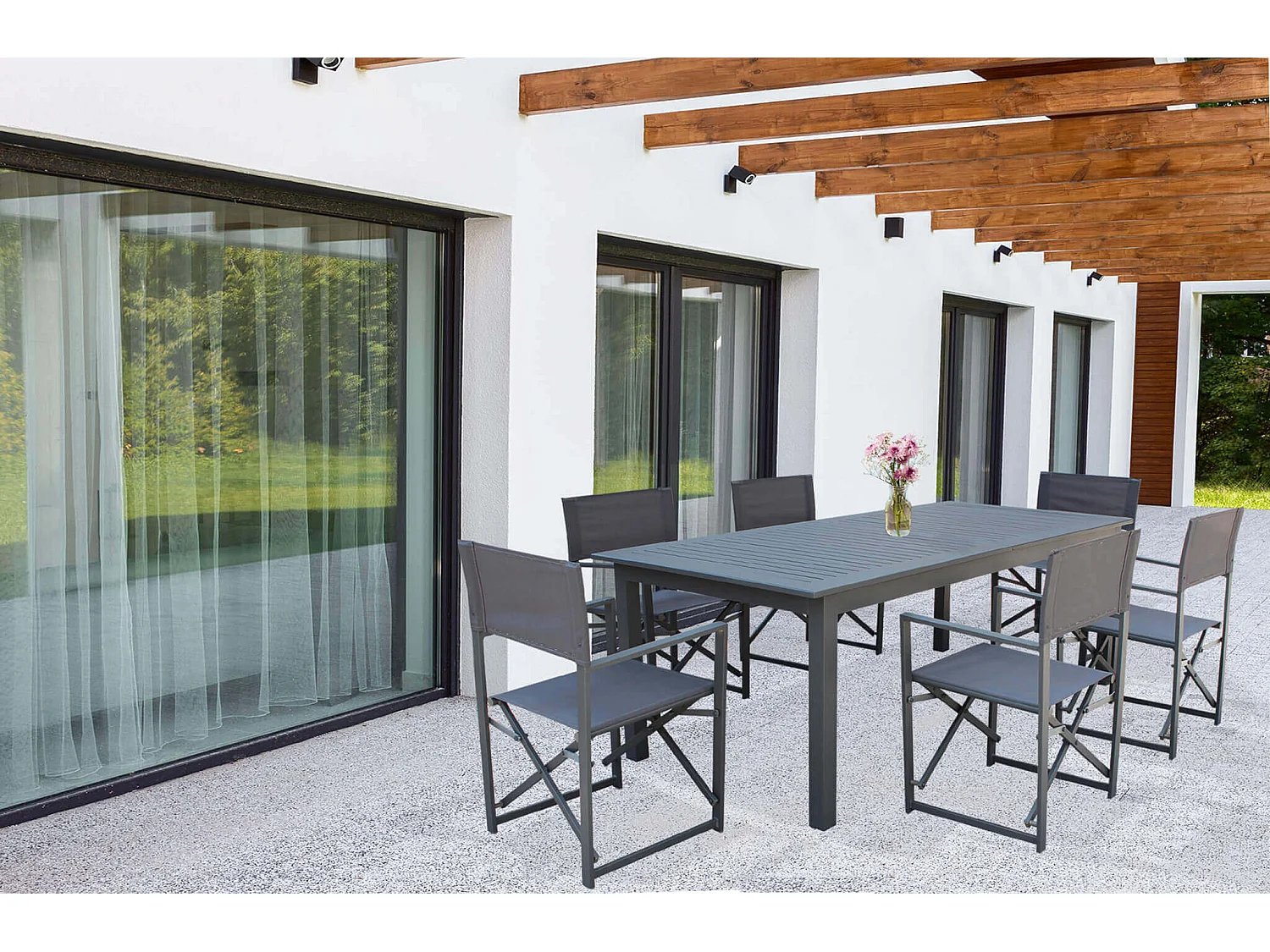 MilaniHome.it - Tavolo Rettangolare Allungabile In Alluminio 220/280x100 Da Esterno Giardino, Per Ristorante Agriturismo Albergo Hoteldi coloreAntracite