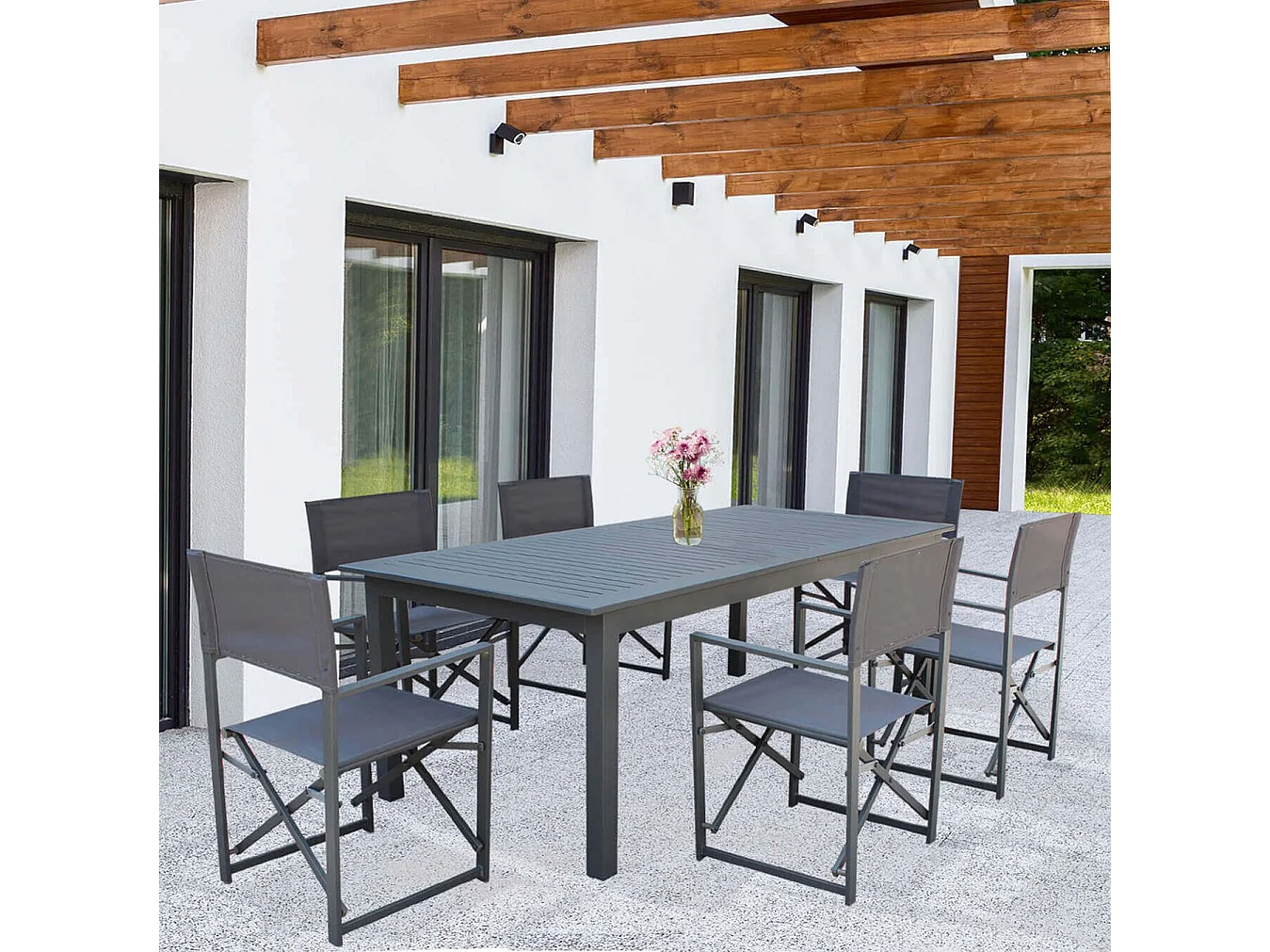 MilaniHome.it - Tavolo Rettangolare Allungabile In Alluminio 220/280x100 Da Esterno Giardino, Per Ristorante Agriturismo Albergo Hoteldi coloreAntracite