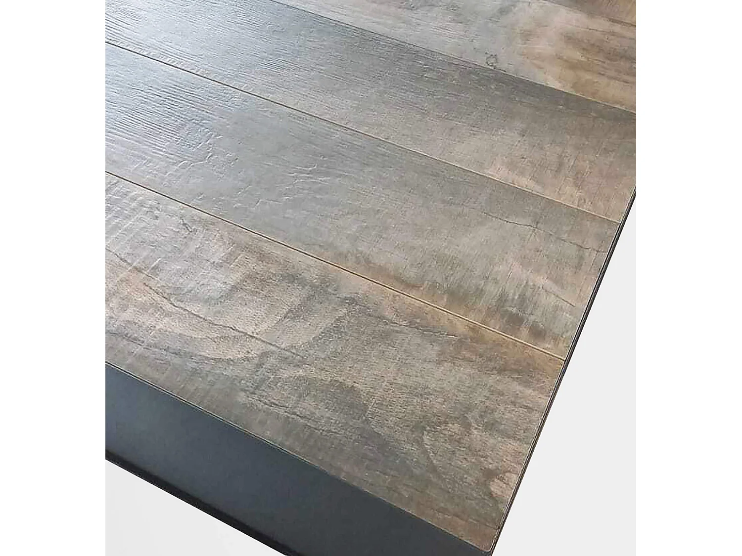 MilaniHome.it - Tavolo da giardino in alluminio con piano in ceramica effetto legno di design.di coloreAntracite