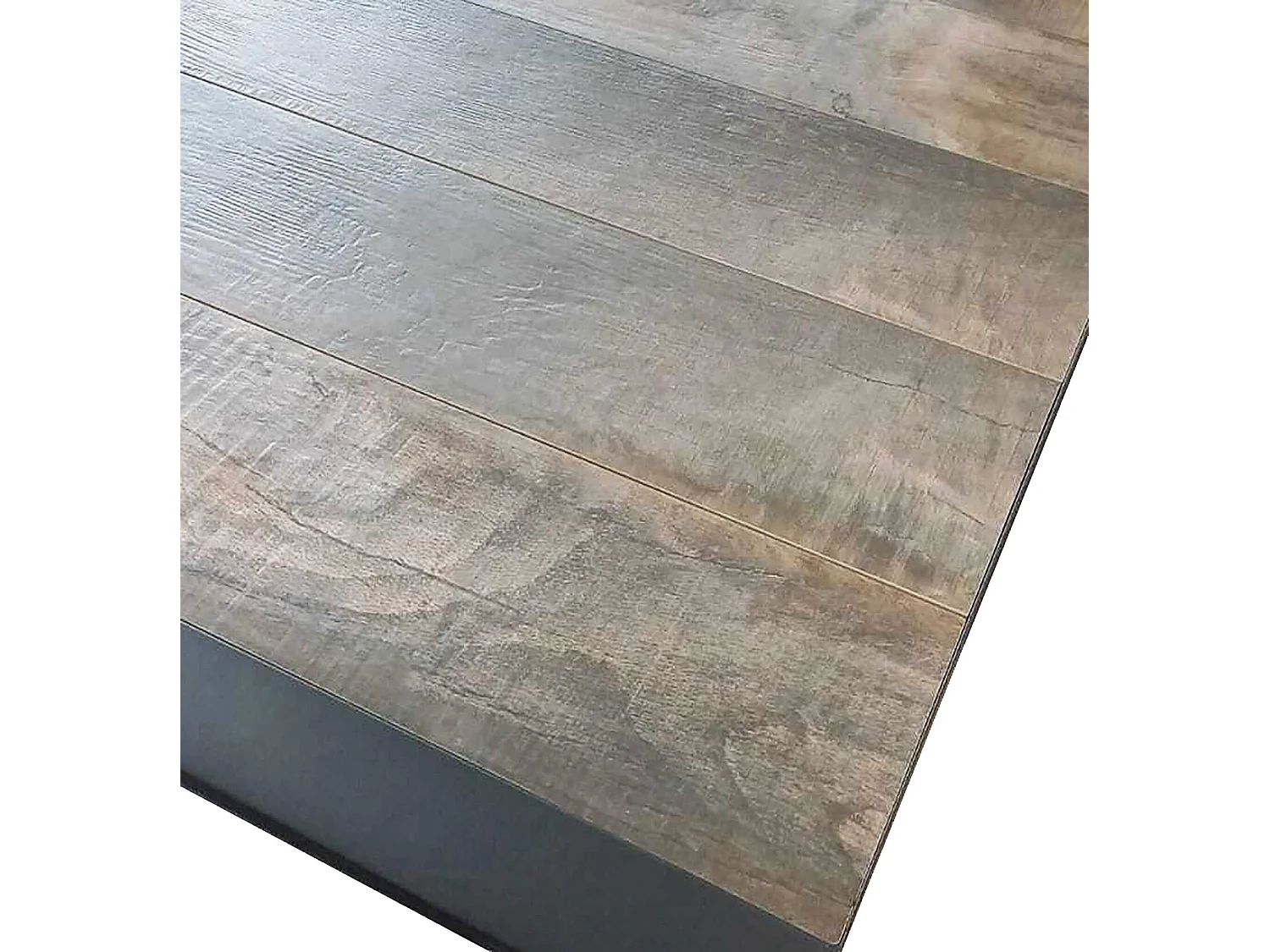 MilaniHome.it - Tavolo da giardino in alluminio con piano in ceramica effetto legno di design.di coloreAntracite