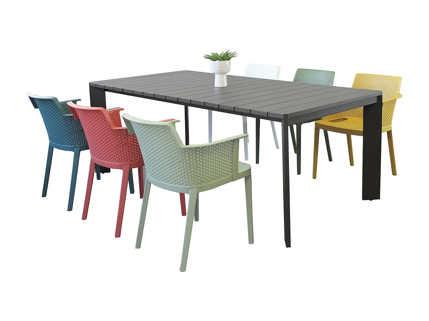 MilaniHome.it - tavolo da giardino in alluminio 200X100 di design per esterno giardino di coloreAntracite