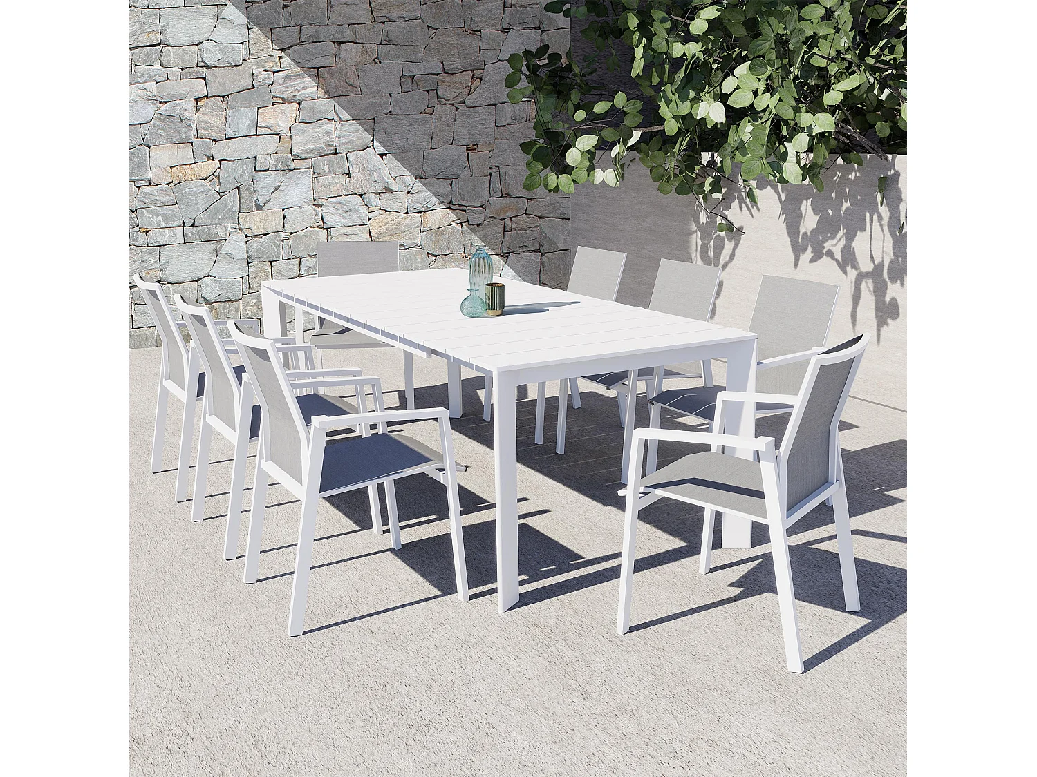 MilaniHome.it - tavolo da giardino in alluminio allungabile 165/215X85 di design per esterno giardino di coloreBianco