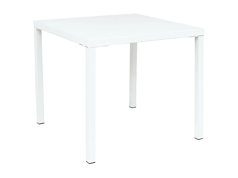 MilaniHome.it - Tavolo Quadrato Fisso In Ferro Bianco 80x80 Per Esterno Giardino, Portico, Ristorante, Gelateria Bar Hotel Albergodi coloreBianco