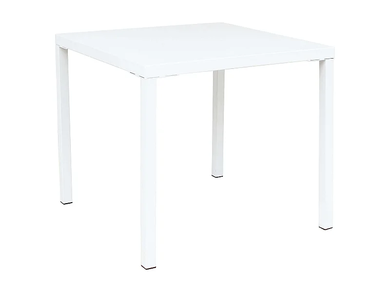 MilaniHome.it - Tavolo Quadrato Fisso In Ferro Bianco 80x80 Per Esterno Giardino, Portico, Ristorante, Gelateria Bar Hotel Albergodi coloreBianco