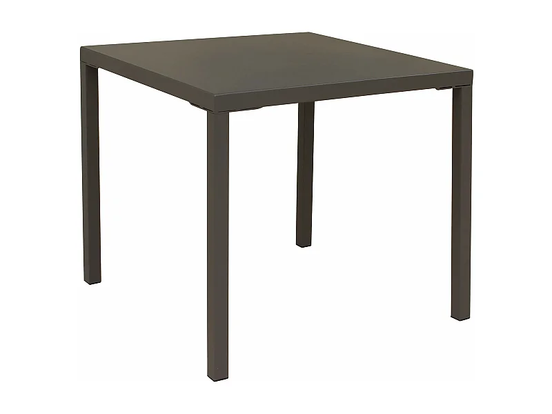 MilaniHome.it - Tavolo Quadrato Fisso In Ferro Taupe 80x80 Per Esterno Giardino, Portico, Ristorante, Gelateria Bar Hotel Albergodi coloreTaupe