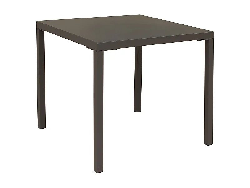 MilaniHome.it - Tavolo Quadrato Fisso In Ferro Taupe 80x80 Per Esterno Giardino, Portico, Ristorante, Gelateria Bar Hotel Albergodi coloreTaupe