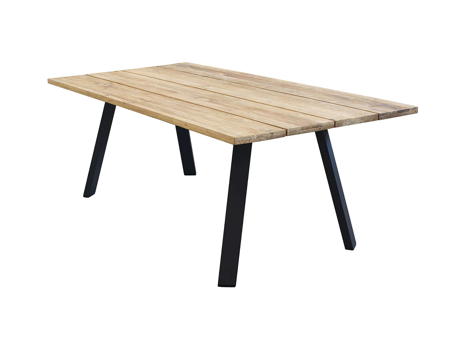 MilaniHome.it - Tavolo Da Giardino In Alluminio E Teak Riciclato 200x100 Colore Antracite,Marronedi coloreAntracite