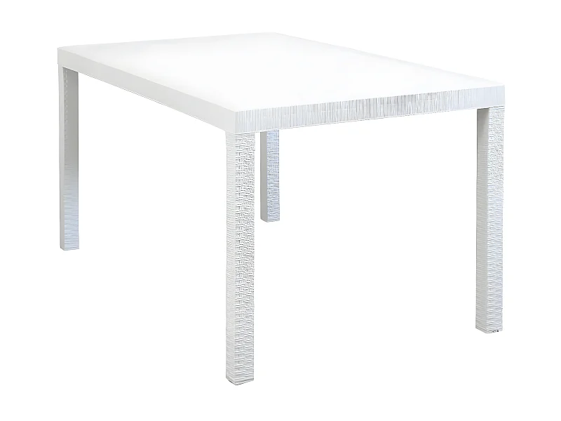 MilaniHome.it - Tavolo Da Giardino Rettangolare Fisso In Wicker Stampato Bianco Cm 150x90 Da Esterno Giardino Terrazzo Portico Locale Bardi coloreBianco