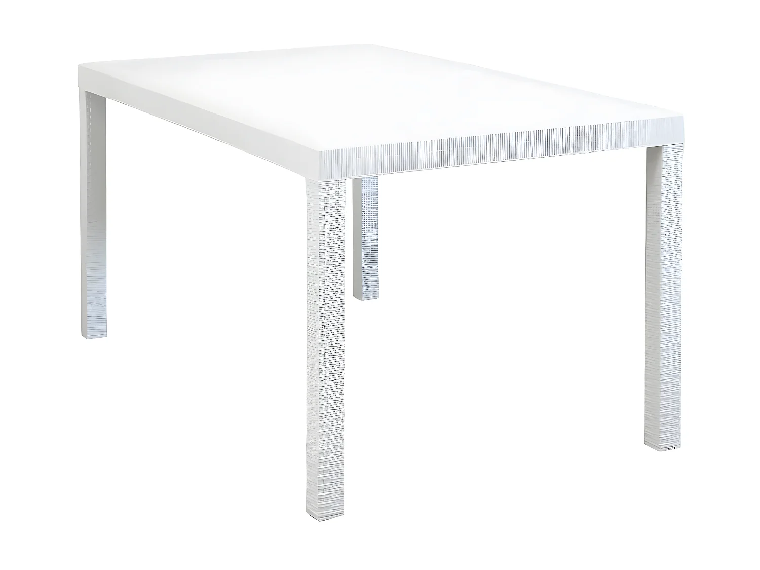 MilaniHome.it - Tavolo Da Giardino Rettangolare Fisso In Wicker Stampato Bianco Cm 150x90 Da Esterno Giardino Terrazzo Portico Locale Bardi coloreBianco