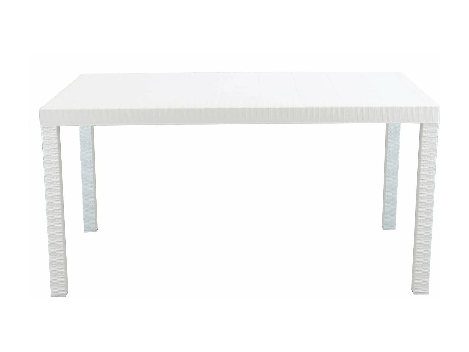MilaniHome.it - Tavolo Da Giardino Rettangolare Fisso In Wicker Stampato Bianco Cm 150x90 Da Esterno Giardino Terrazzo Portico Locale Bardi coloreBianco