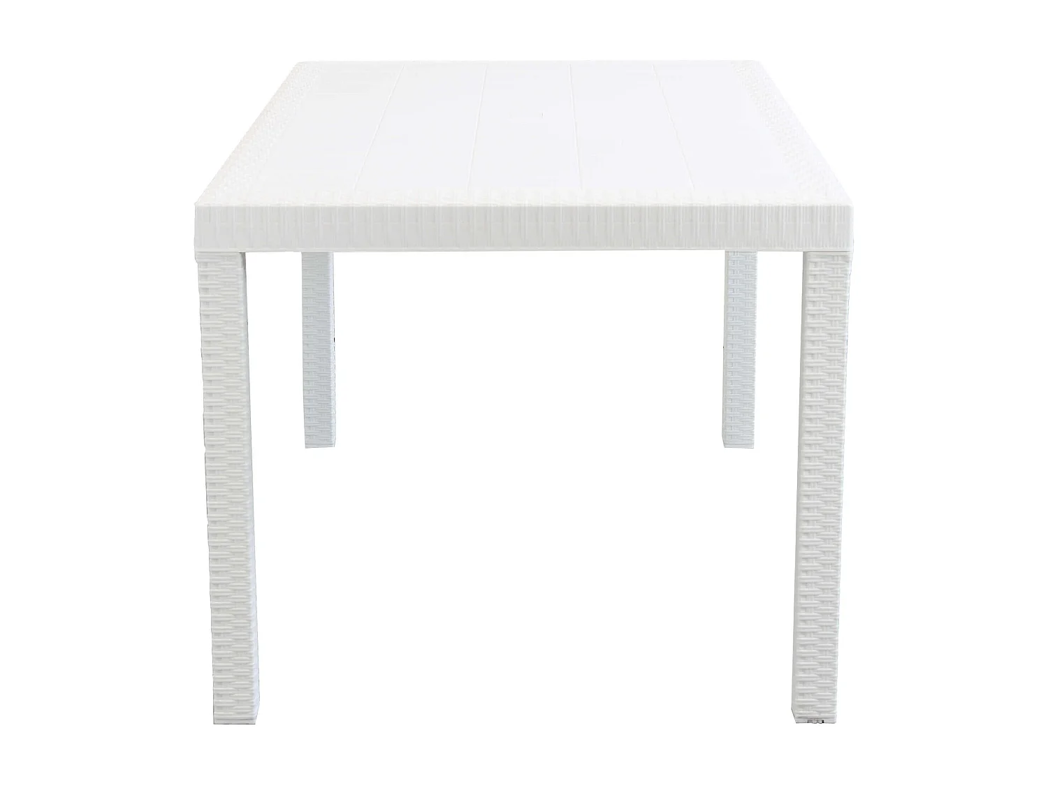 MilaniHome.it - Tavolo Da Giardino Rettangolare Fisso In Wicker Stampato Bianco Cm 150x90 Da Esterno Giardino Terrazzo Portico Locale Bardi coloreBianco