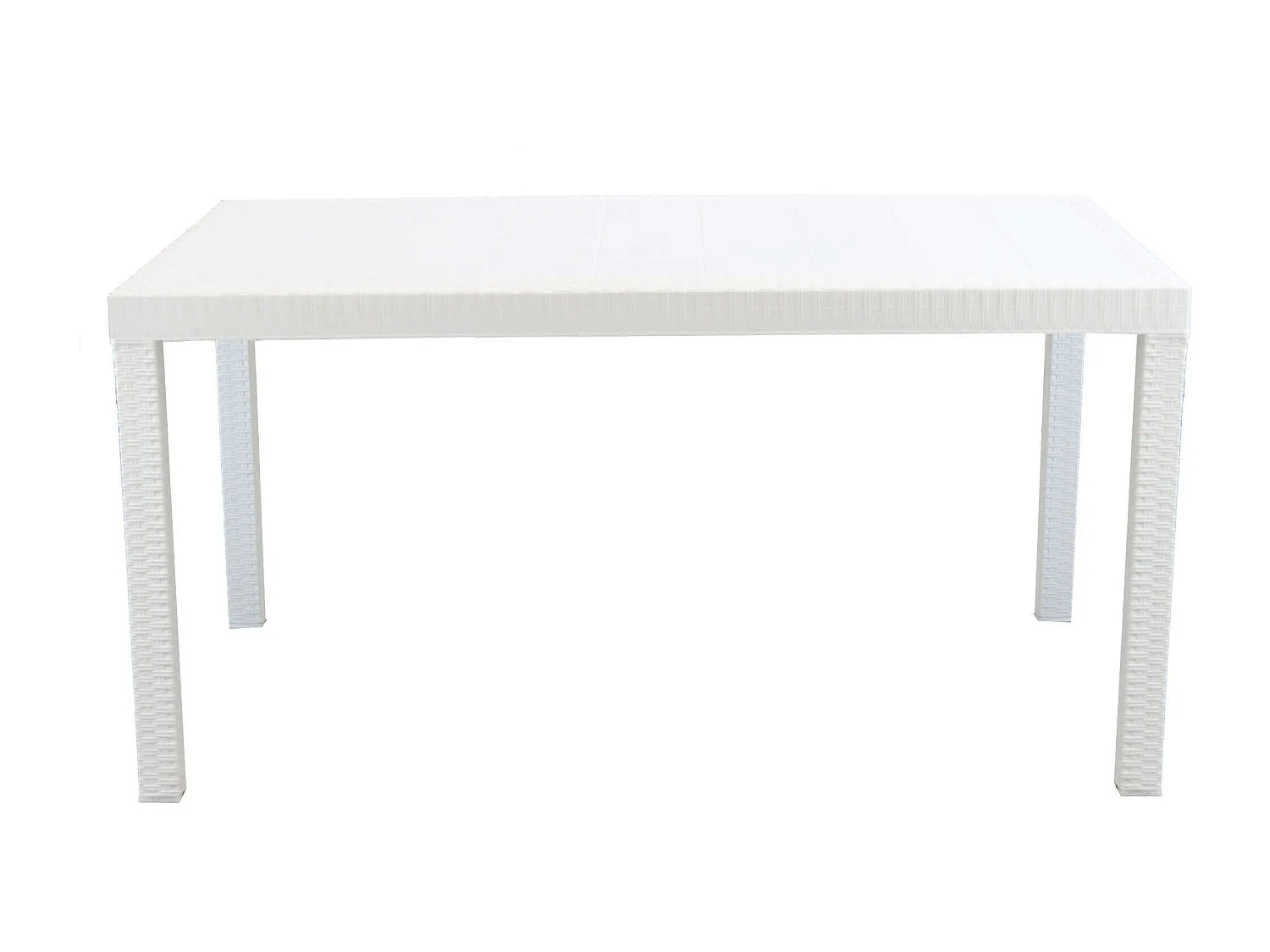 MilaniHome.it - Tavolo Da Giardino Rettangolare Fisso In Wicker Stampato Bianco Cm 150x90 Da Esterno Giardino Terrazzo Portico Locale Bardi coloreBianco