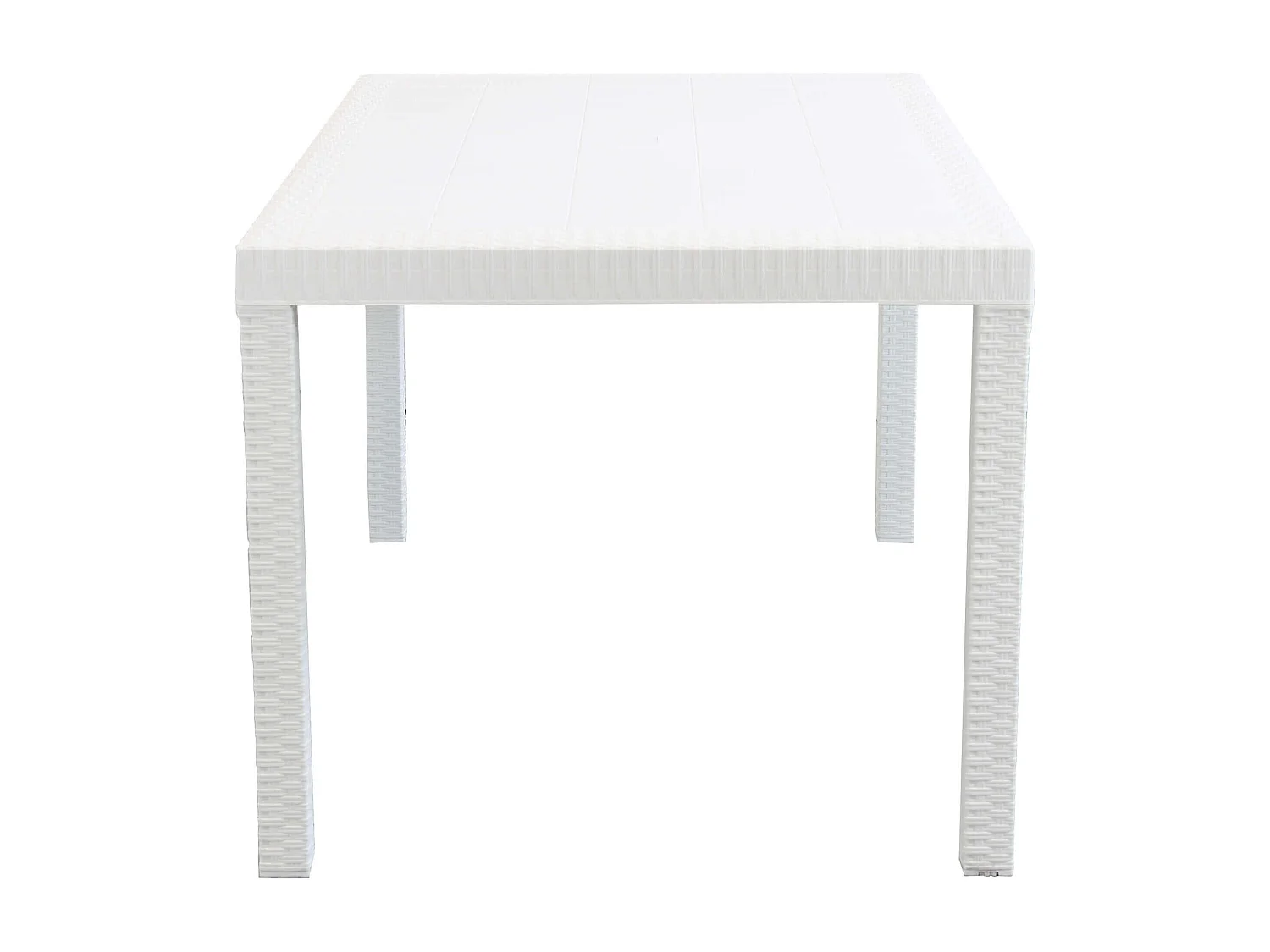 MilaniHome.it - Tavolo Da Giardino Rettangolare Fisso In Wicker Stampato Bianco Cm 150x90 Da Esterno Giardino Terrazzo Portico Locale Bardi coloreBianco