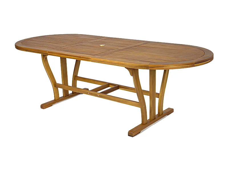 MilaniHome.it - Tavolo Ovale Allungabile In Legno Di Acacia 180/240x100 Per Esterno Giardino Portico Ristorante Bar Hotel Albergo Agriturismodi coloreMarrone