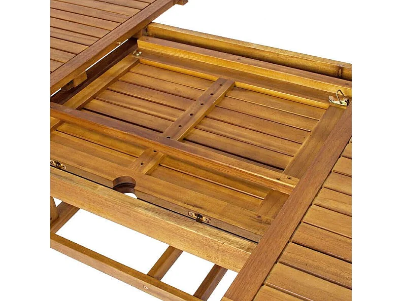 Milani Home - tavolo da giardino ovale allungabile, legno di acacia, 10 posti, marrone, piano 180/240 x 100 cm