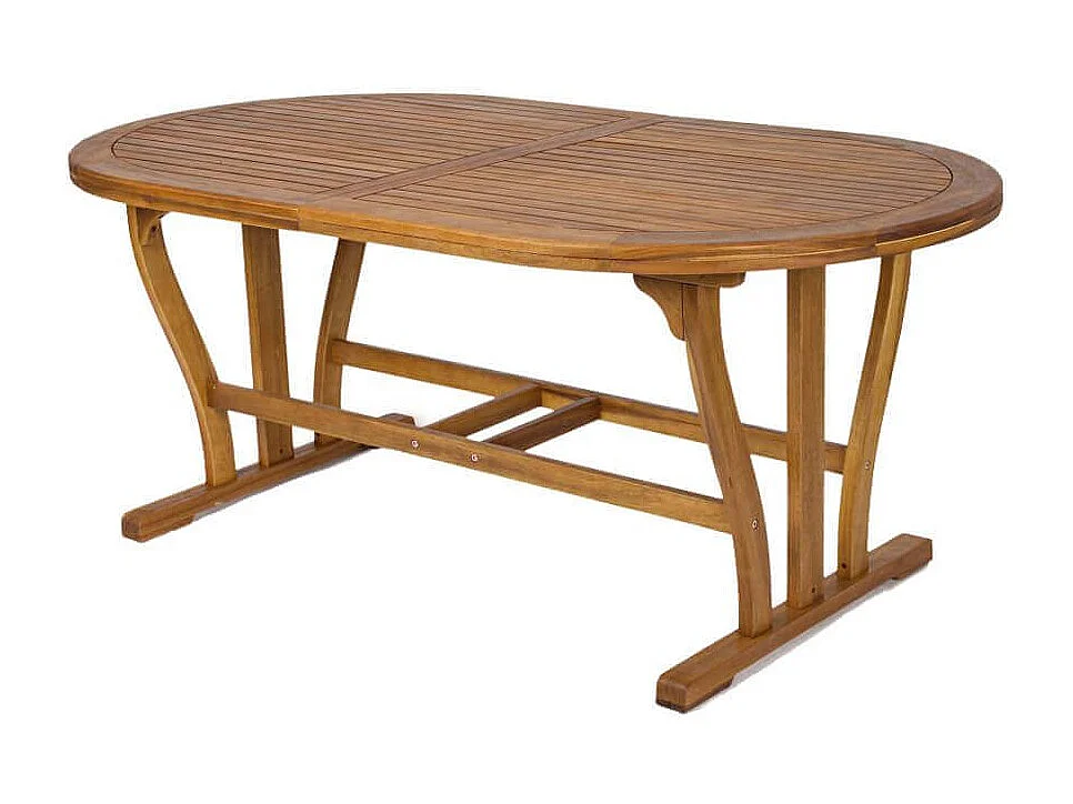 Milani Home - tavolo da giardino ovale allungabile, legno di acacia, 10 posti, marrone, piano 180/240 x 100 cm
