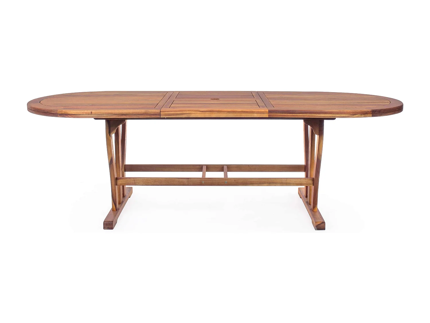 Milani Home - tavolo da giardino ovale allungabile, legno di acacia, 10 posti, marrone, piano 180/240 x 100 cm