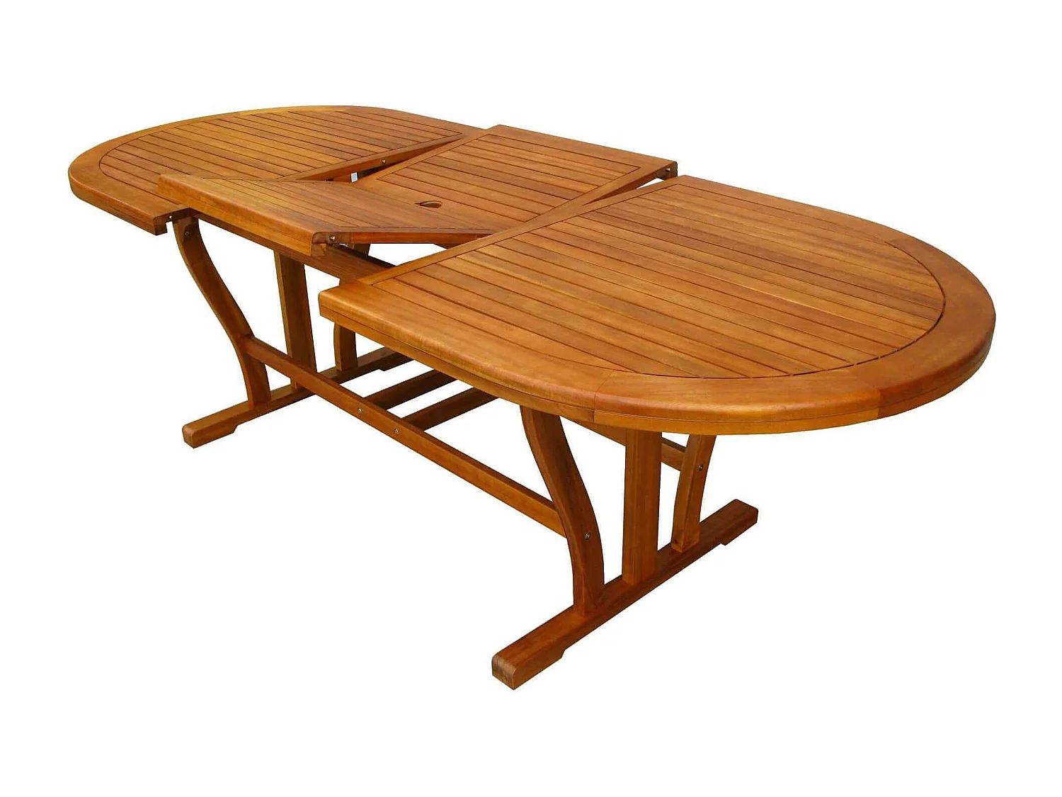Milani Home - tavolo da giardino ovale allungabile, legno di acacia, 10 posti, marrone, piano 180/240 x 100 cm