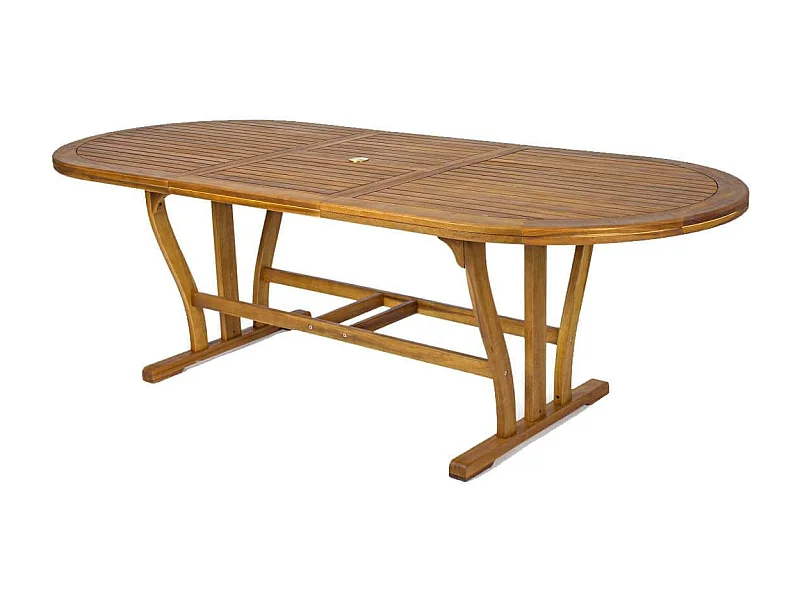 MilaniHome.it - Tavolo Ovale Allungabile In Legno Di Acacia 180/240x100 Per Esterno Giardino Portico Ristorante Bar Hotel Albergo Agriturismodi coloreMarrone