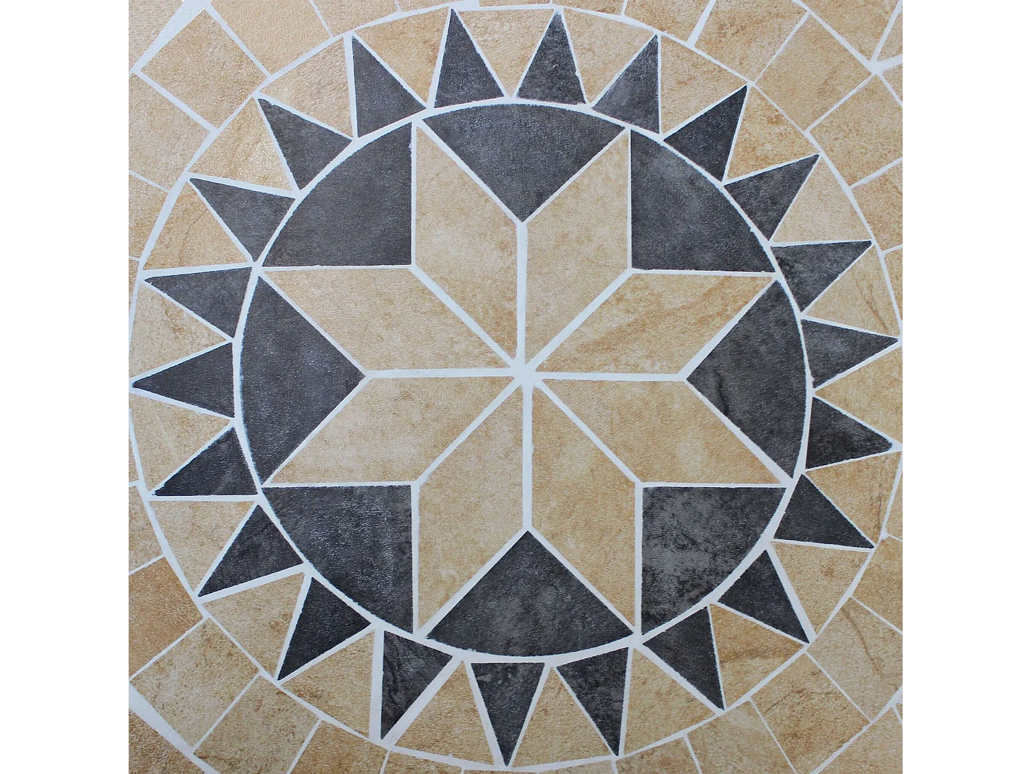 MilaniHome.it - Tavolo Rotondo Fisso In Ferro Diametro 90 Piano In Mosaico Per Esterno Giardino, Portico, Ristorante, Gelateria Bar Hotel Albergodi coloreTortora