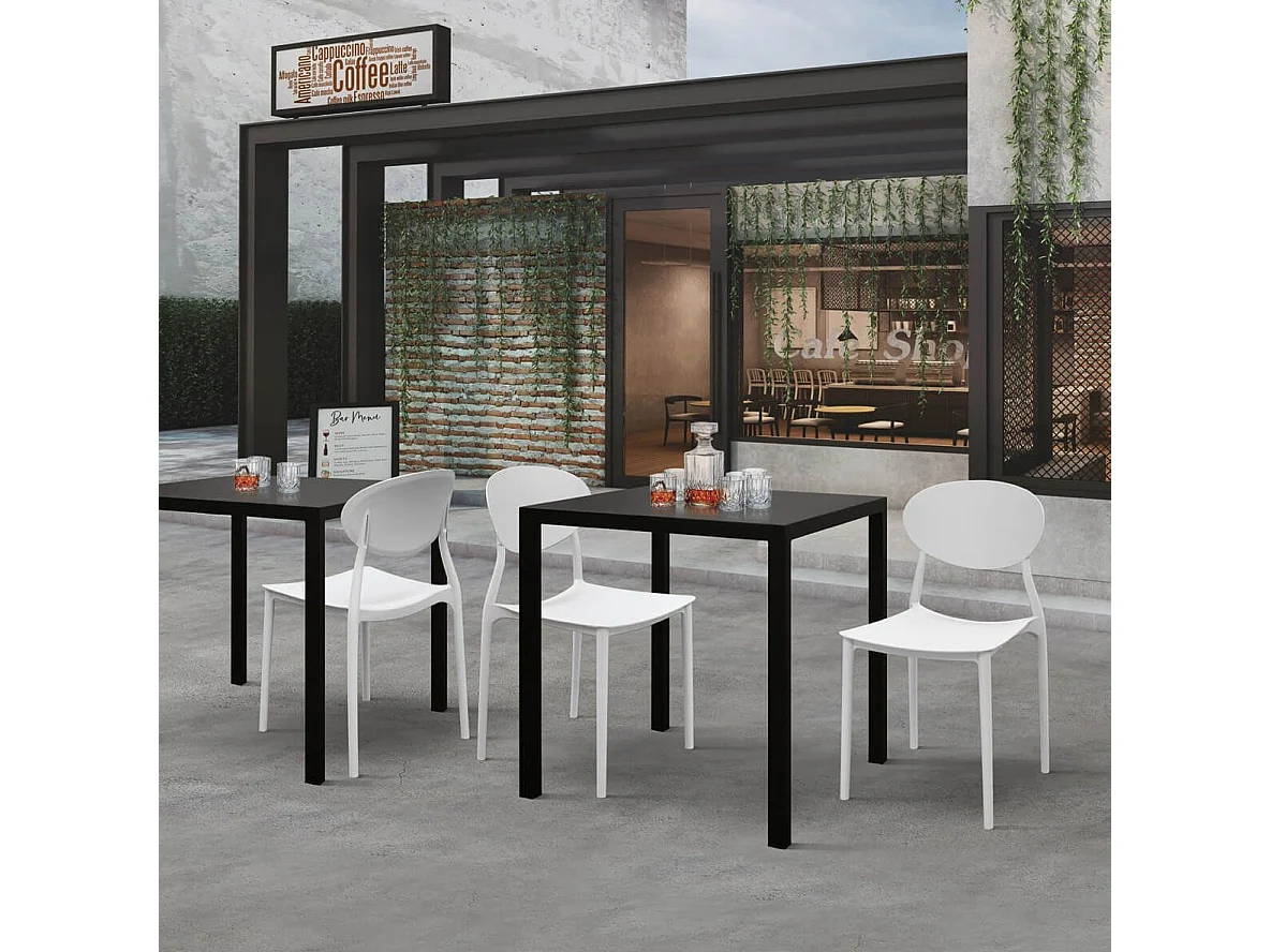 MilaniHome.it - tavolo da esterno autolivellante in acciaio di design moderno industrial cm 80 x 80 x 74 hdi coloreAntracite