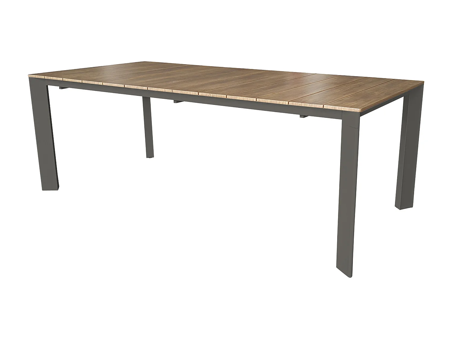 MilaniHome.it - tavolo da giardino in alluminio allungabile 215/280X100 effetto legno di design per esterno giardino di coloreTaupe