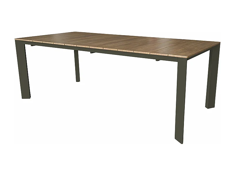MilaniHome.it - tavolo da giardino in alluminio allungabile 215/280X100 effetto legno di design per esterno giardino di coloreTaupe