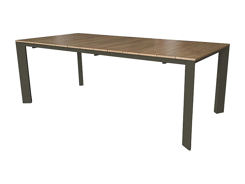 MilaniHome.it - tavolo da giardino in alluminio allungabile 215/280X100 effetto legno di design per esterno giardino di coloreTaupe