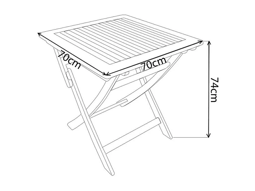 MilaniHome.it - Tavolino Pieghevole In Legno Di Acacia 70x70 Per Esterno Giardino Portico Ristorante Bar Hotel Albergo Agriturismodi coloreMarrone