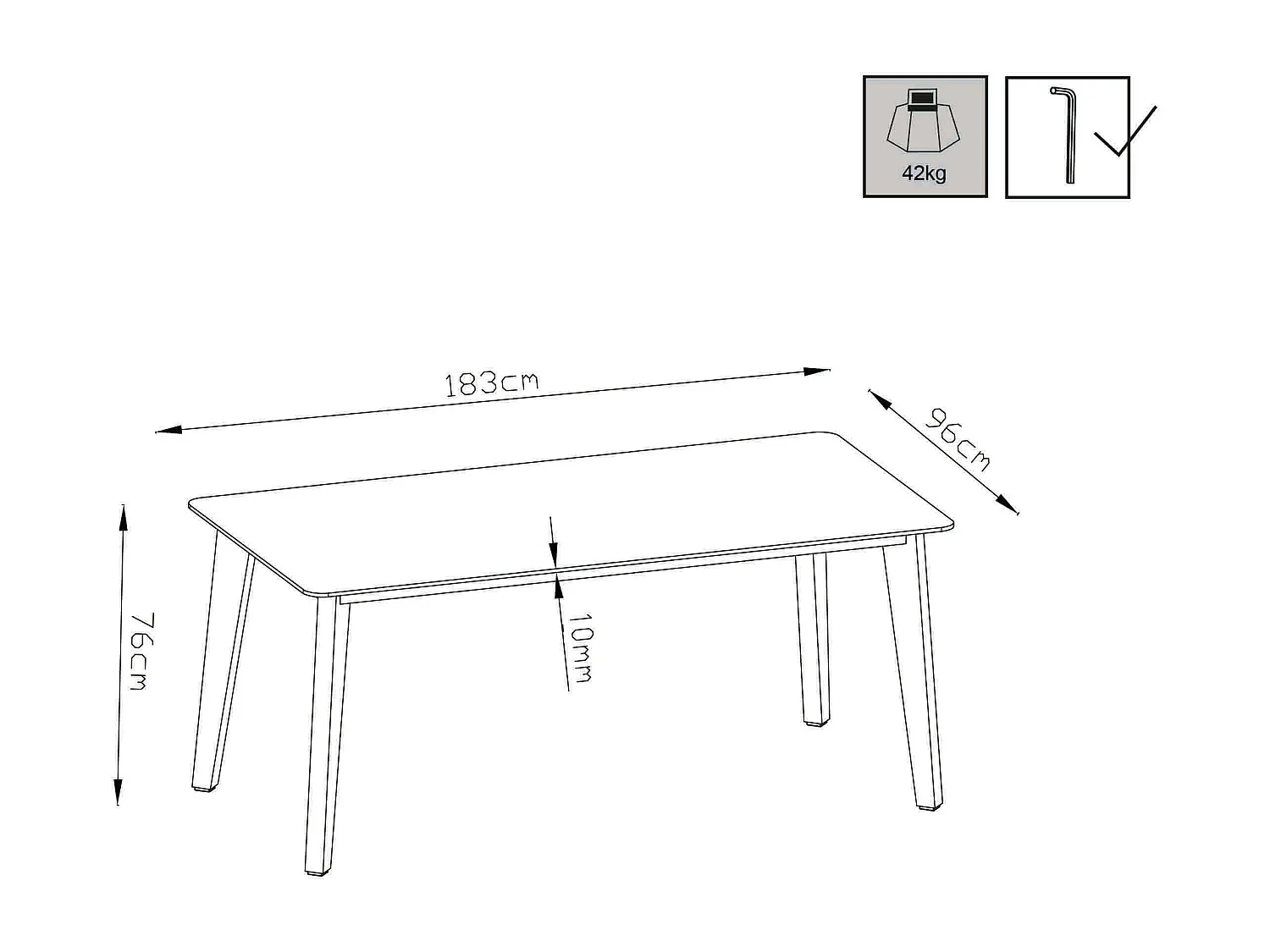 MilaniHome.it - Tavolo Da Giardino In Alluminio E Laminato A Pressione Hpl 180x90 Colore Antracitedi coloreAntracite