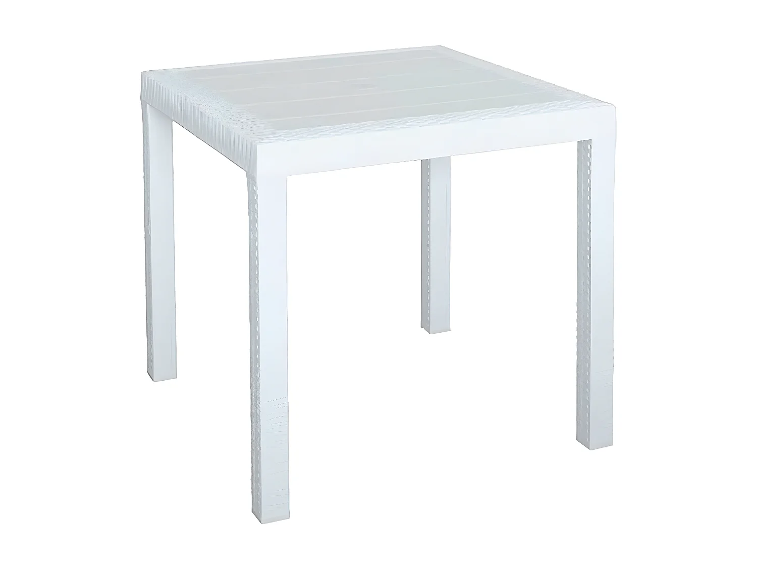 MilaniHome.it - Tavolo Da Giardino Quadrato Fisso In Wicker Stampato Bianco Cm 80x80 Da Esterno Giardino Terrazzo Portico Locale Bardi coloreBianco