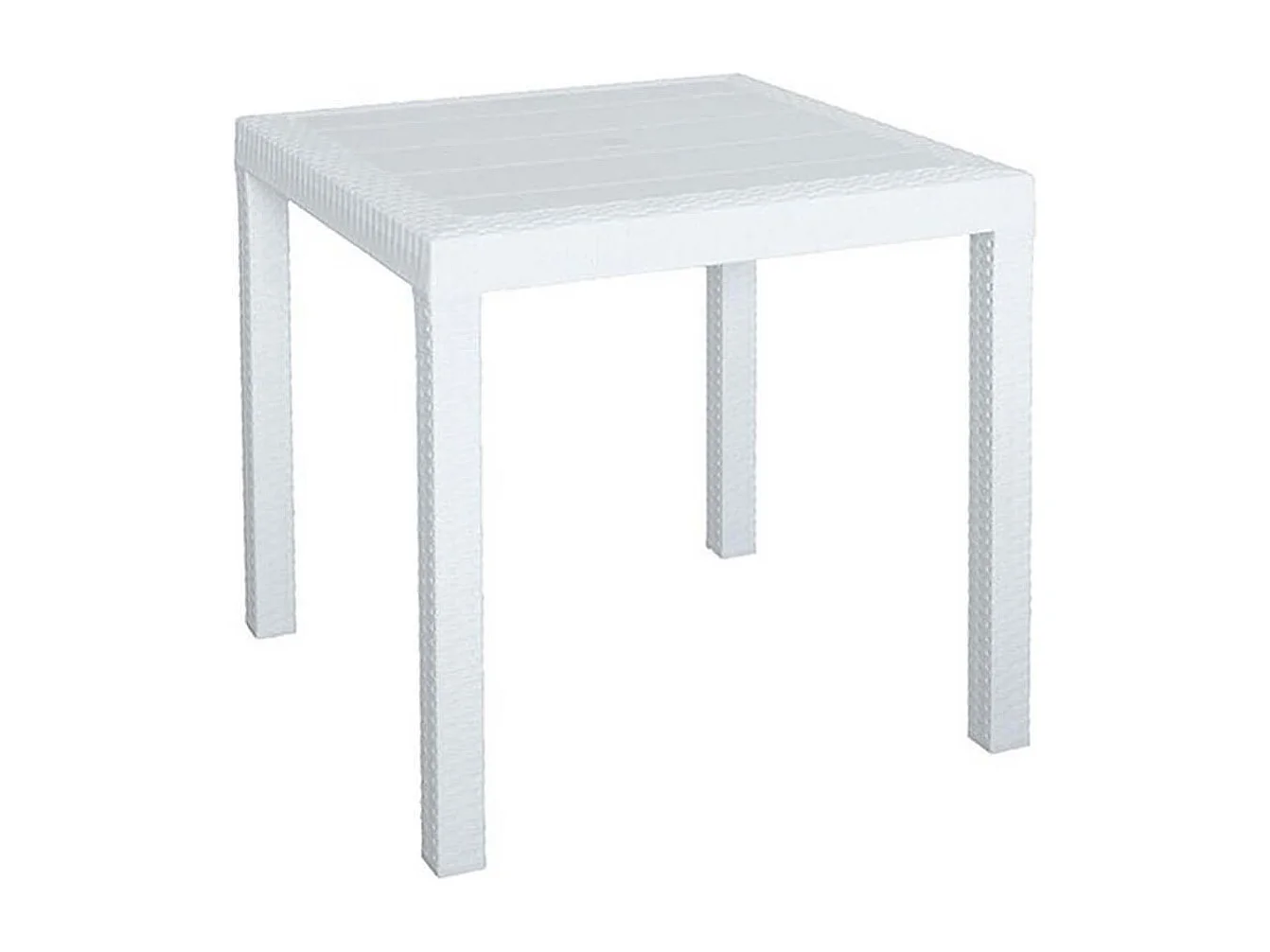 MilaniHome.it - Tavolo Da Giardino Quadrato Fisso In Wicker Stampato Bianco Cm 80x80 Da Esterno Giardino Terrazzo Portico Locale Bardi coloreBianco