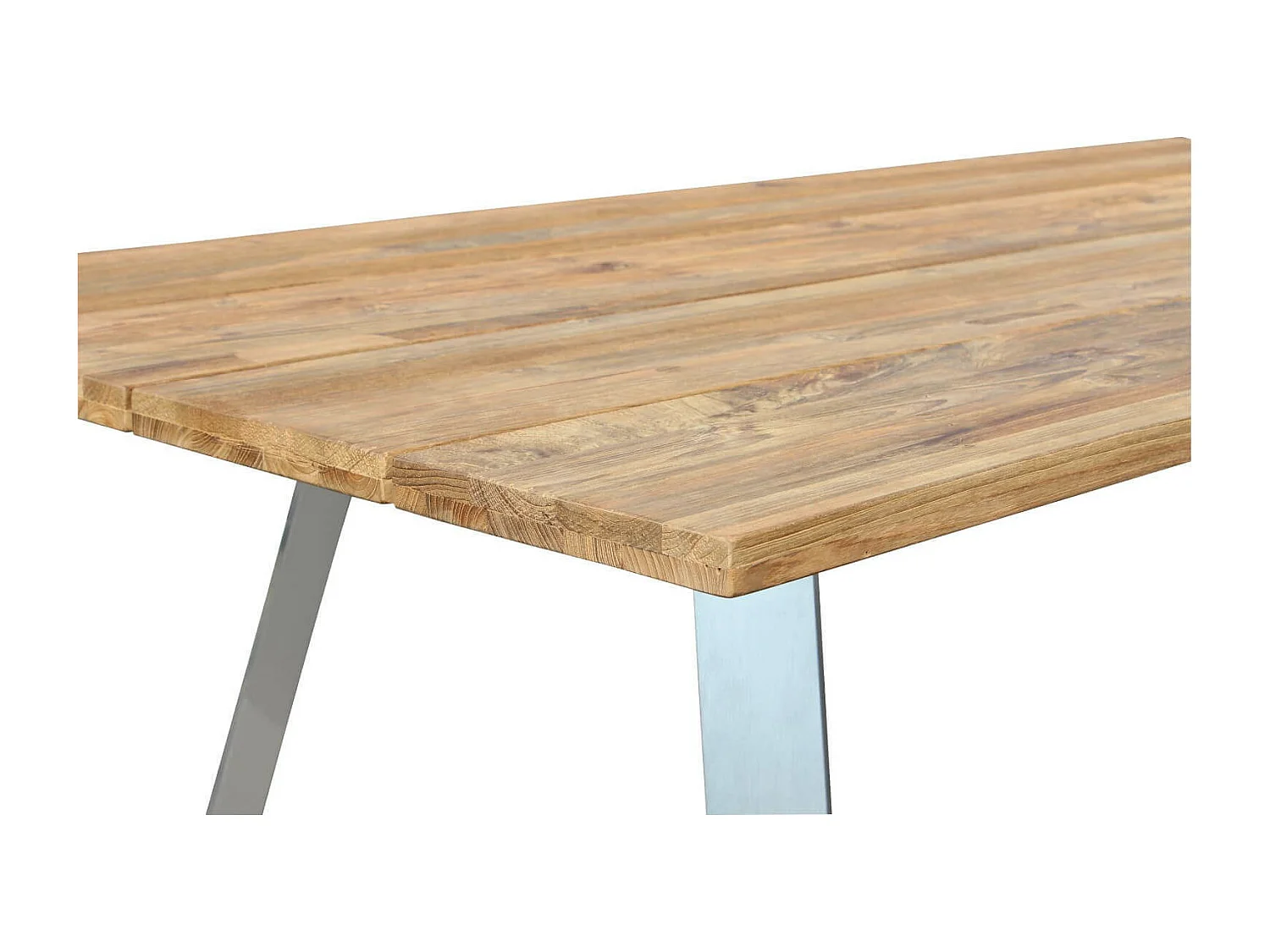 MilaniHome.it - Tavolo Da Giardino In Alluminio E Teak Riciclato 200x100 Colore Grigio,Marronedi coloreGrigio