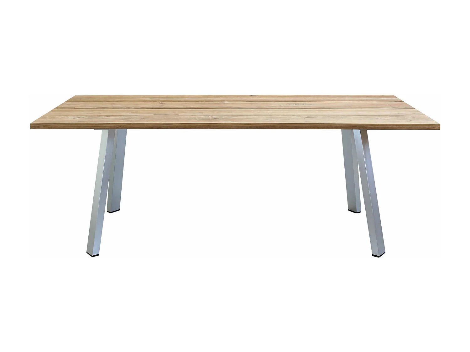 MilaniHome.it - Tavolo Da Giardino In Alluminio E Teak Riciclato 200x100 Colore Grigio,Marronedi coloreGrigio