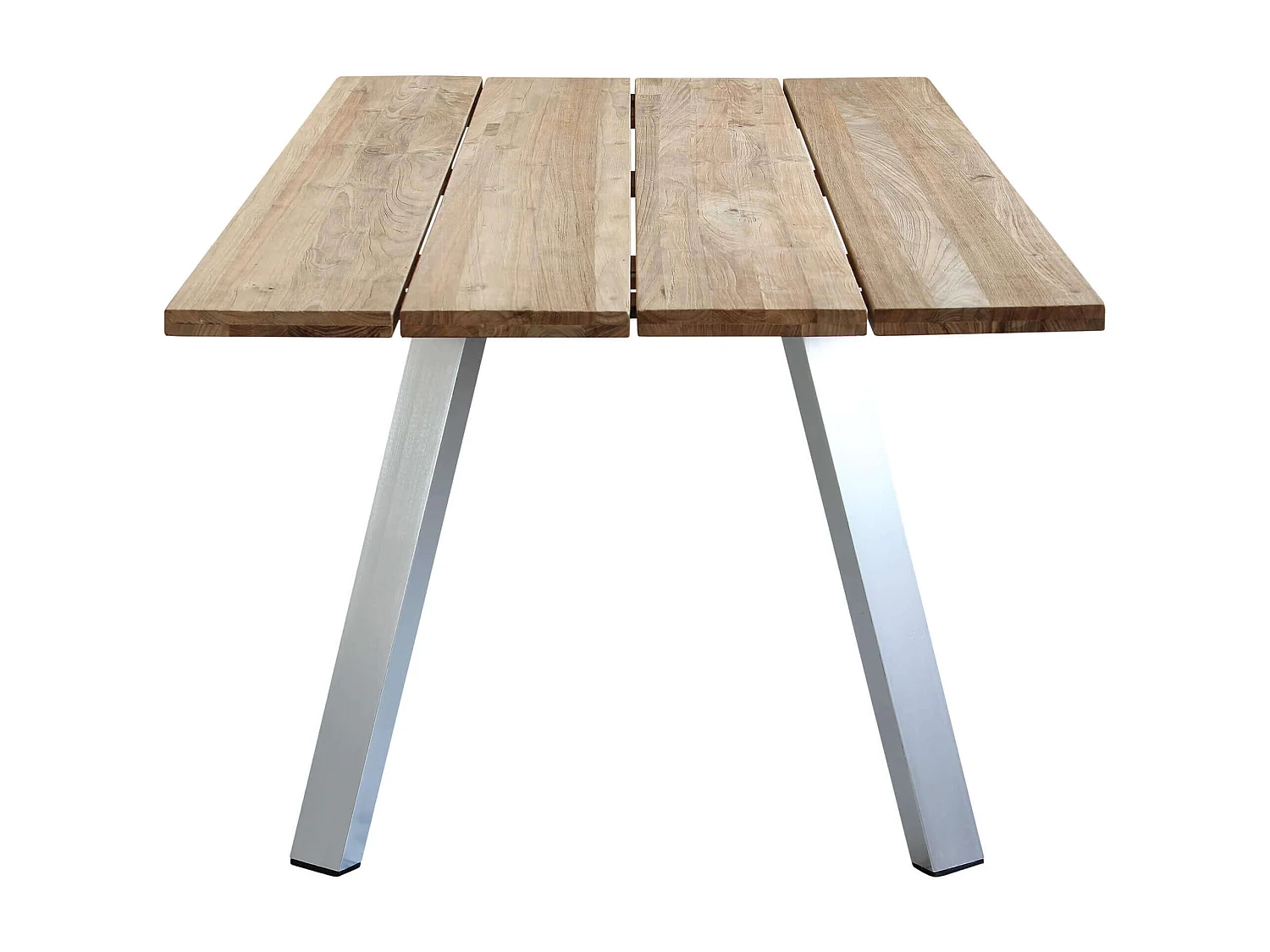 MilaniHome.it - Tavolo Da Giardino In Alluminio E Teak Riciclato 200x100 Colore Grigio,Marronedi coloreGrigio