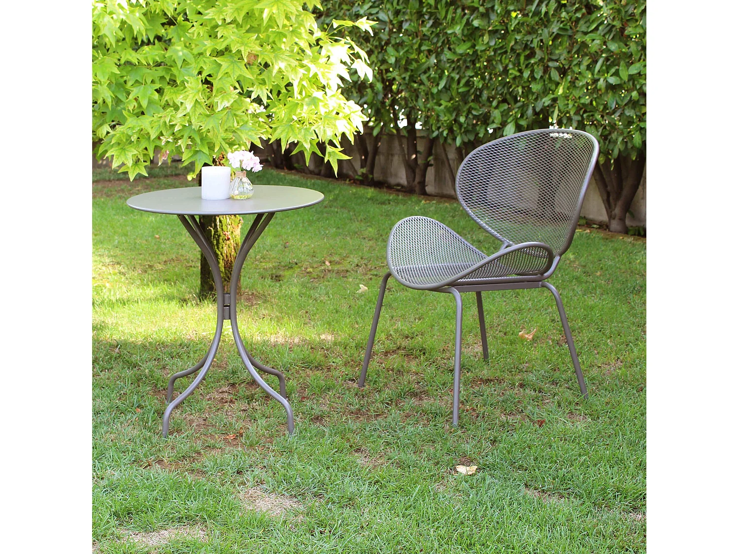 MilaniHome.it - Tavolo In Metallo Per Bar Da Esterno Giardino, Cm diametro 60x71H Colore Taupedi coloreTaupe