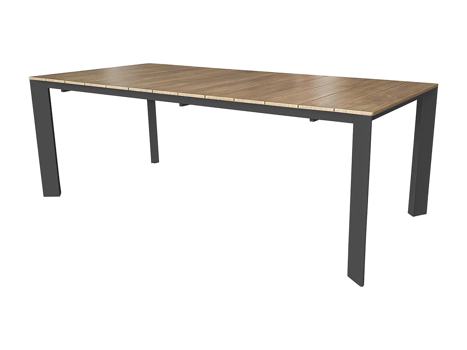 MilaniHome.it - tavolo da giardino in alluminio allungabile 215/280X100 effetto legno di design per esterno giardino di coloreAntracite