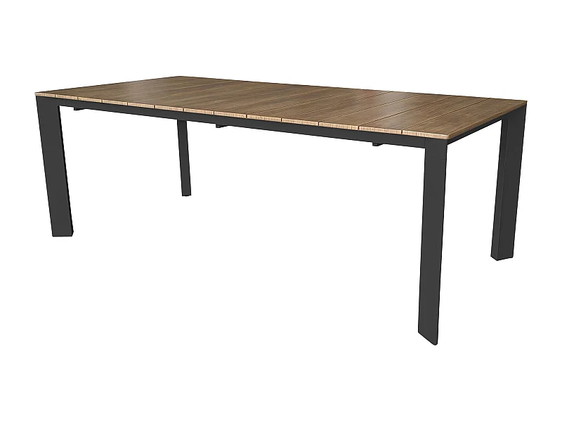 MilaniHome.it - tavolo da giardino in alluminio allungabile 215/280X100 effetto legno di design per esterno giardino di coloreAntracite