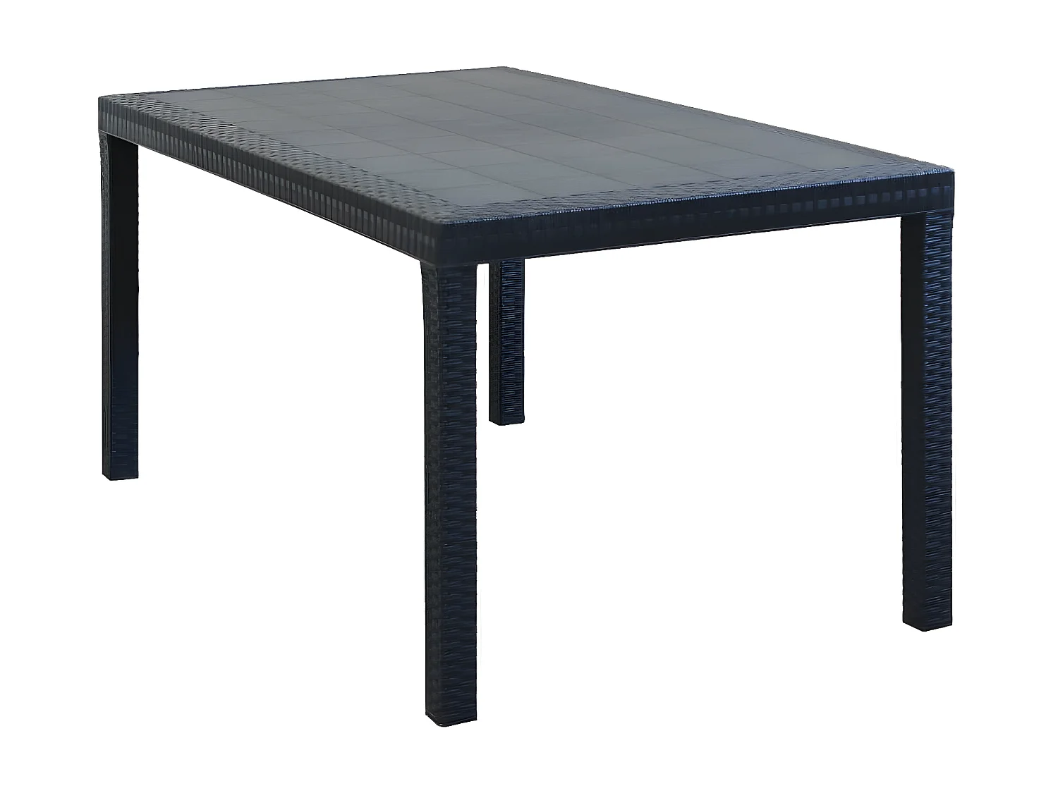 MilaniHome.it - Tavolo Da Giardino Rettangolare Fisso In Wicker Stampato Antracite Cm 150x90 Da Esterno Giardino Terrazzo Portico Locale Bardi coloreAntracite