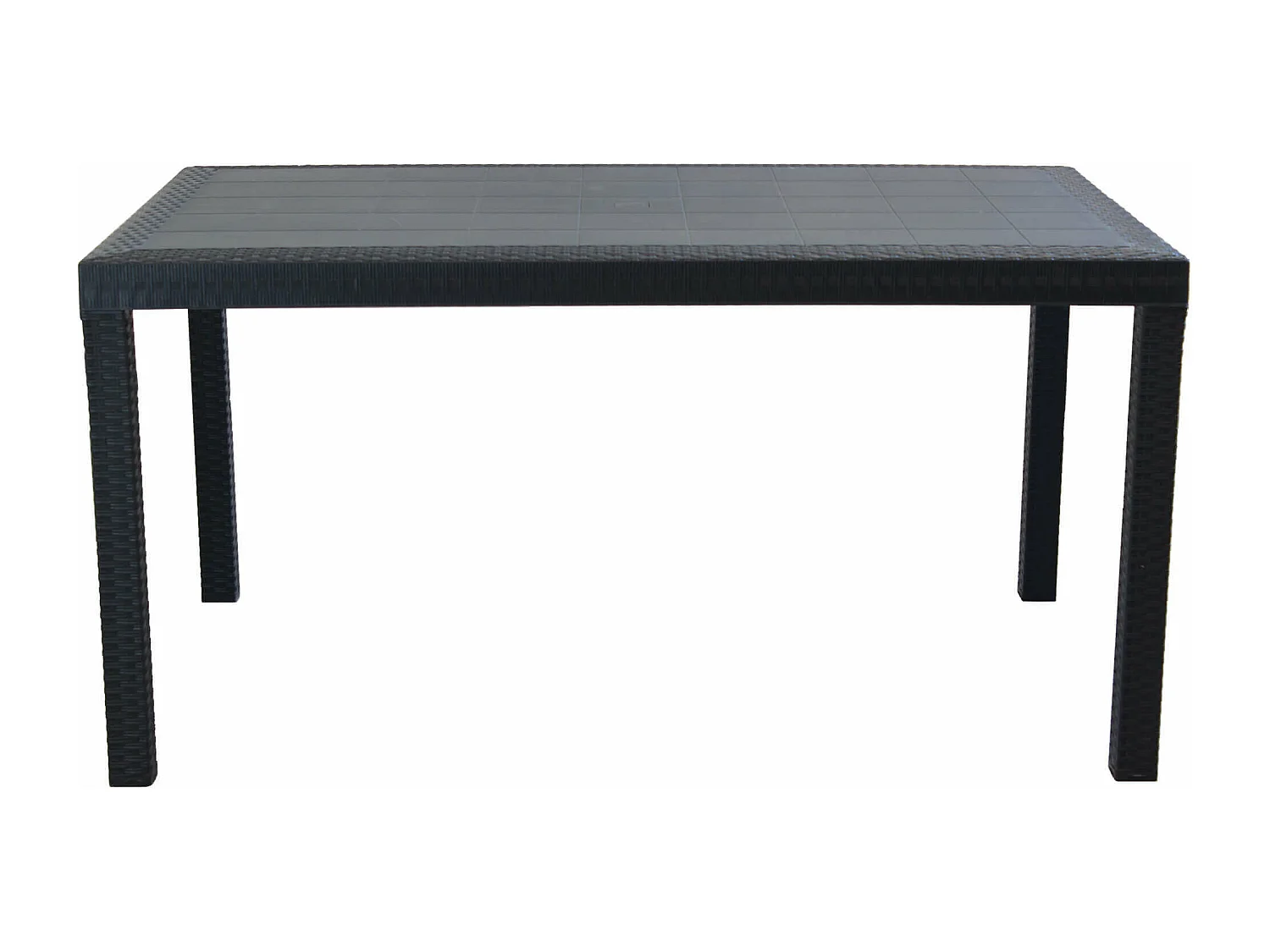 MilaniHome.it - Tavolo Da Giardino Rettangolare Fisso In Wicker Stampato Antracite Cm 150x90 Da Esterno Giardino Terrazzo Portico Locale Bardi coloreAntracite