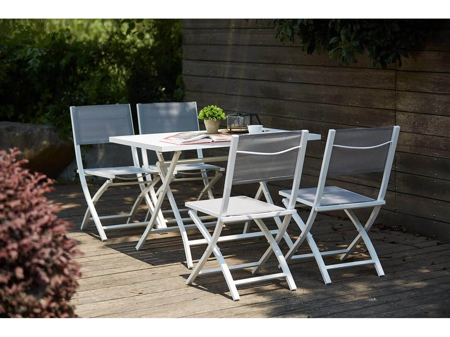 MilaniHome.it - Tavolo Da Giardino Pieghevole Salvaspazio In Alluminio 70x130 Colore Biancodi coloreBianco