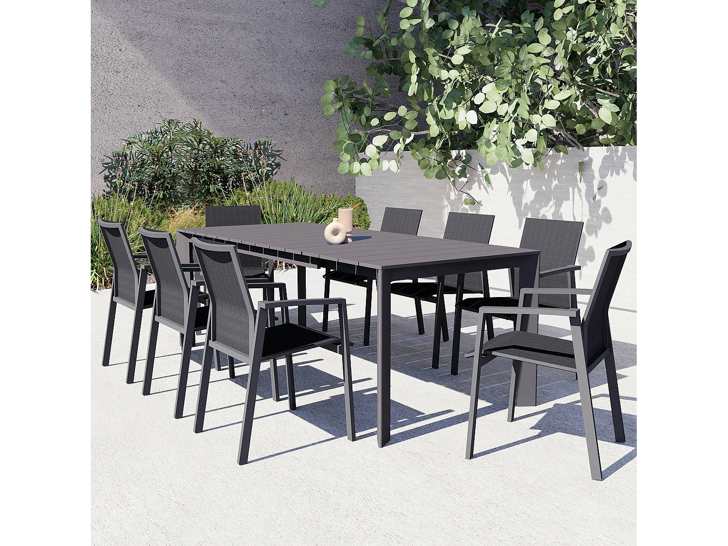 MilaniHome.it - tavolo da giardino in alluminio allungabile 165/215X85 di design per esterno giardino di coloreAntracite