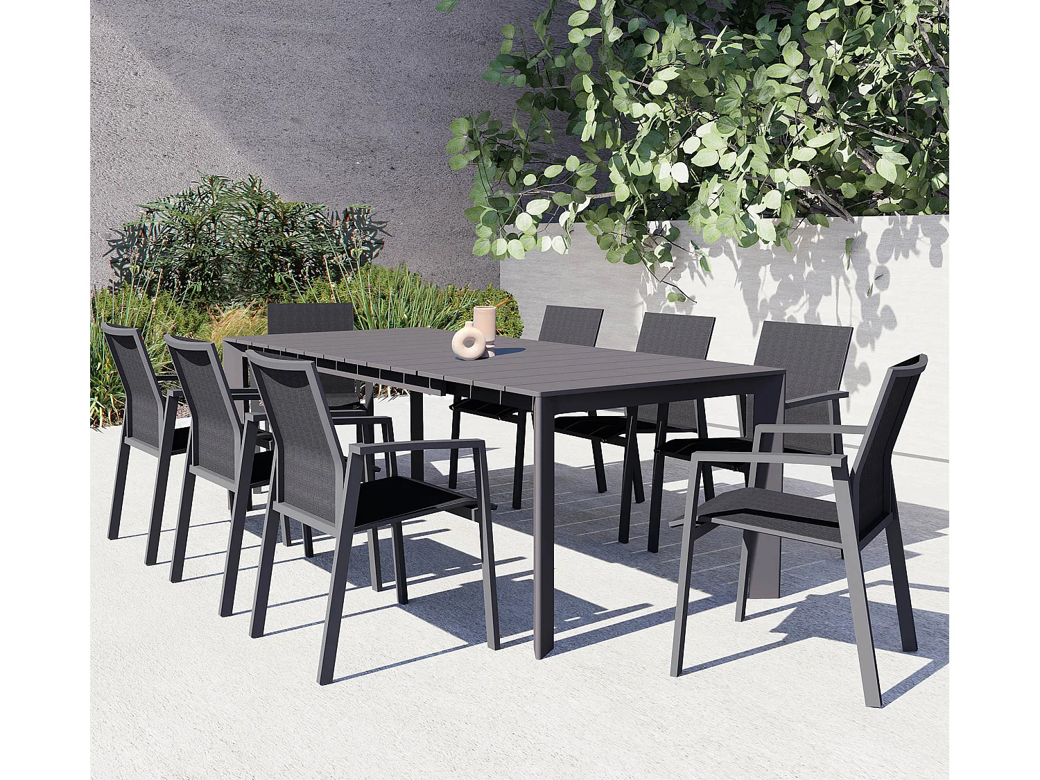 MilaniHome.it - tavolo da giardino in alluminio allungabile 165/215X85 di design per esterno giardino di coloreAntracite