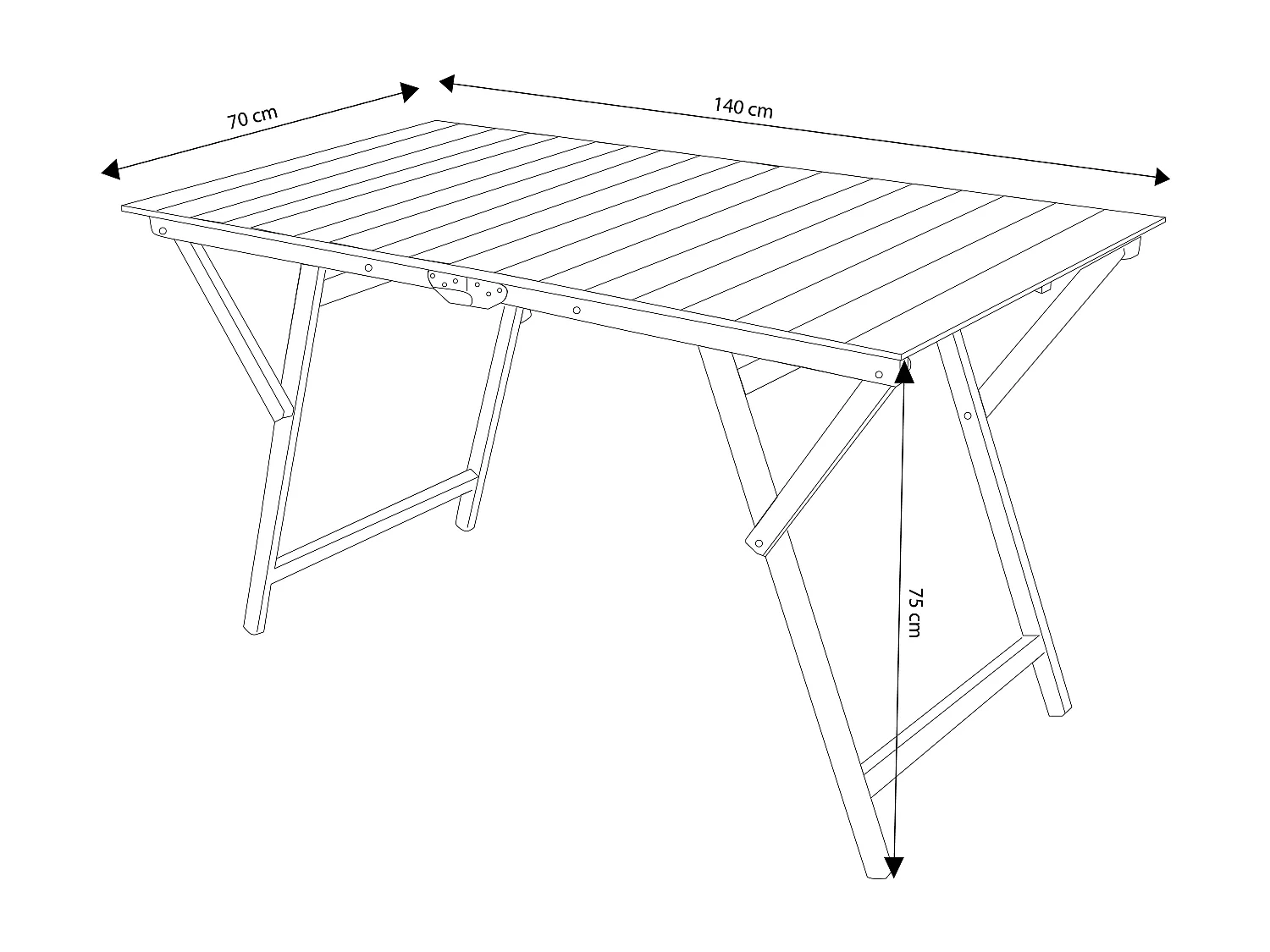MilaniHome.it - Tavolo Da Giardino Pieghevole Salvaspazio In Legno 70x140di coloreMarrone