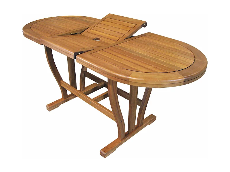 MilaniHome.it - Tavolo Ovale Allungabile In Legno Di Acacia 120/160x70 Per Esterno Giardino Portico Ristorante Bar Hotel Albergo Agriturismodi coloreMarrone