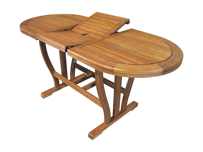 MilaniHome.it - Tavolo Ovale Allungabile In Legno Di Acacia 120/160x70 Per Esterno Giardino Portico Ristorante Bar Hotel Albergo Agriturismodi coloreMarrone