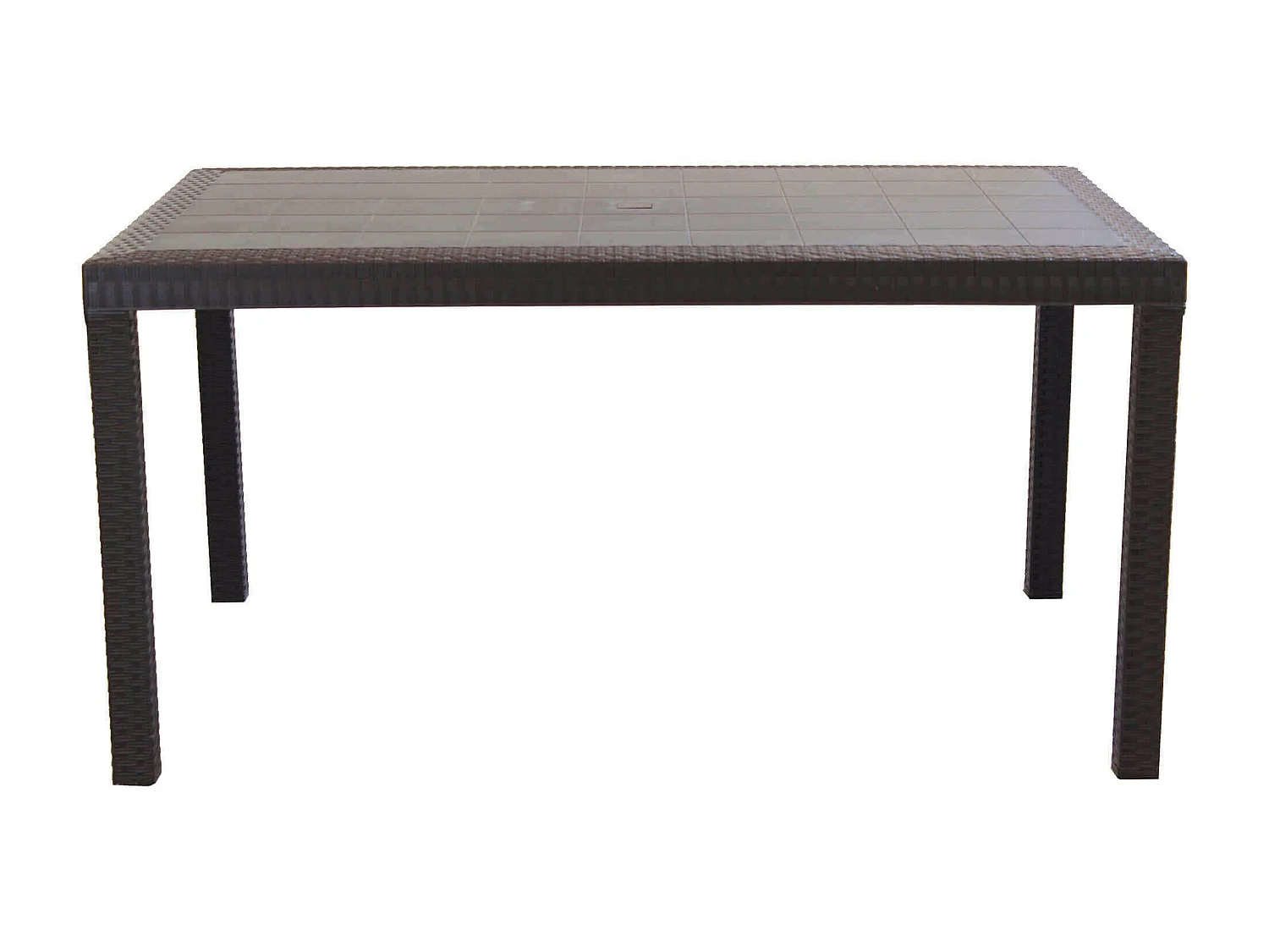 MilaniHome.it - Tavolo Da Giardino Rettangolare Fisso In Wicker Stampato Marrone Cm 150x90 Da Esterno Giardino Terrazzo Portico Locale Bardi coloreMarrone